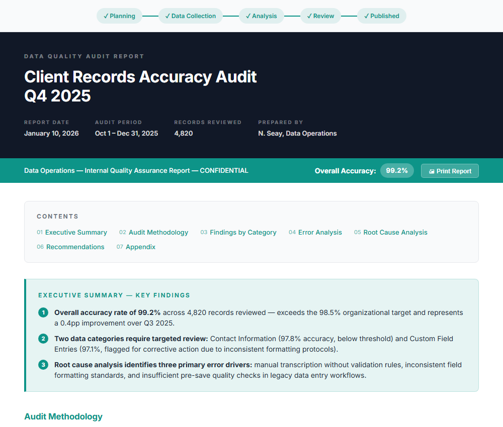 Data Quality Audit Report